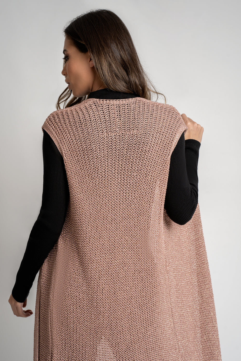 Gilet Lurex long sans Manche