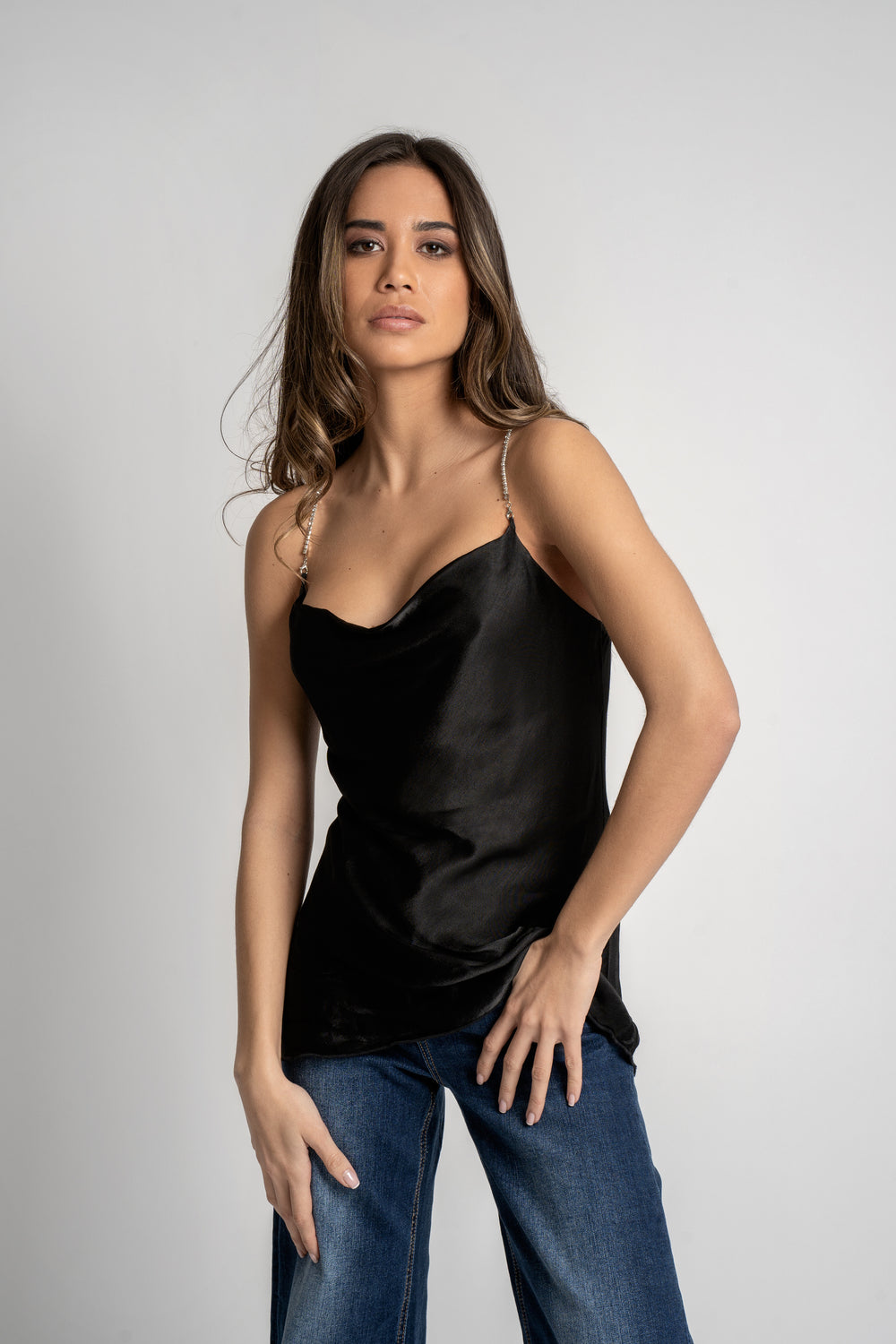 Débardeur Satin et Strass