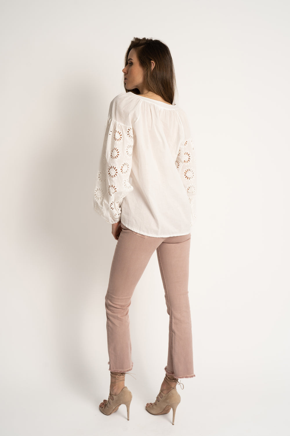 Chemiser Fantaisie Manches Dentelles Fleurs