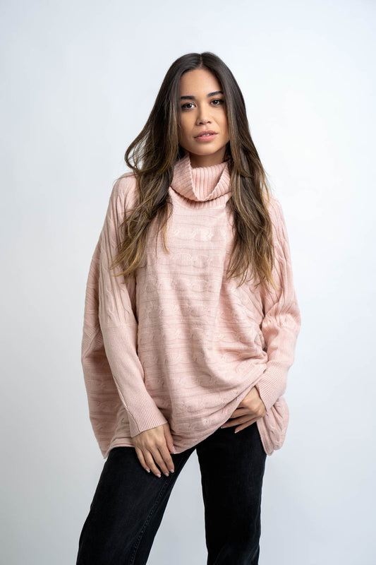 Pull façon Poncho Torsade