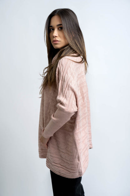 Pull façon Poncho Torsade