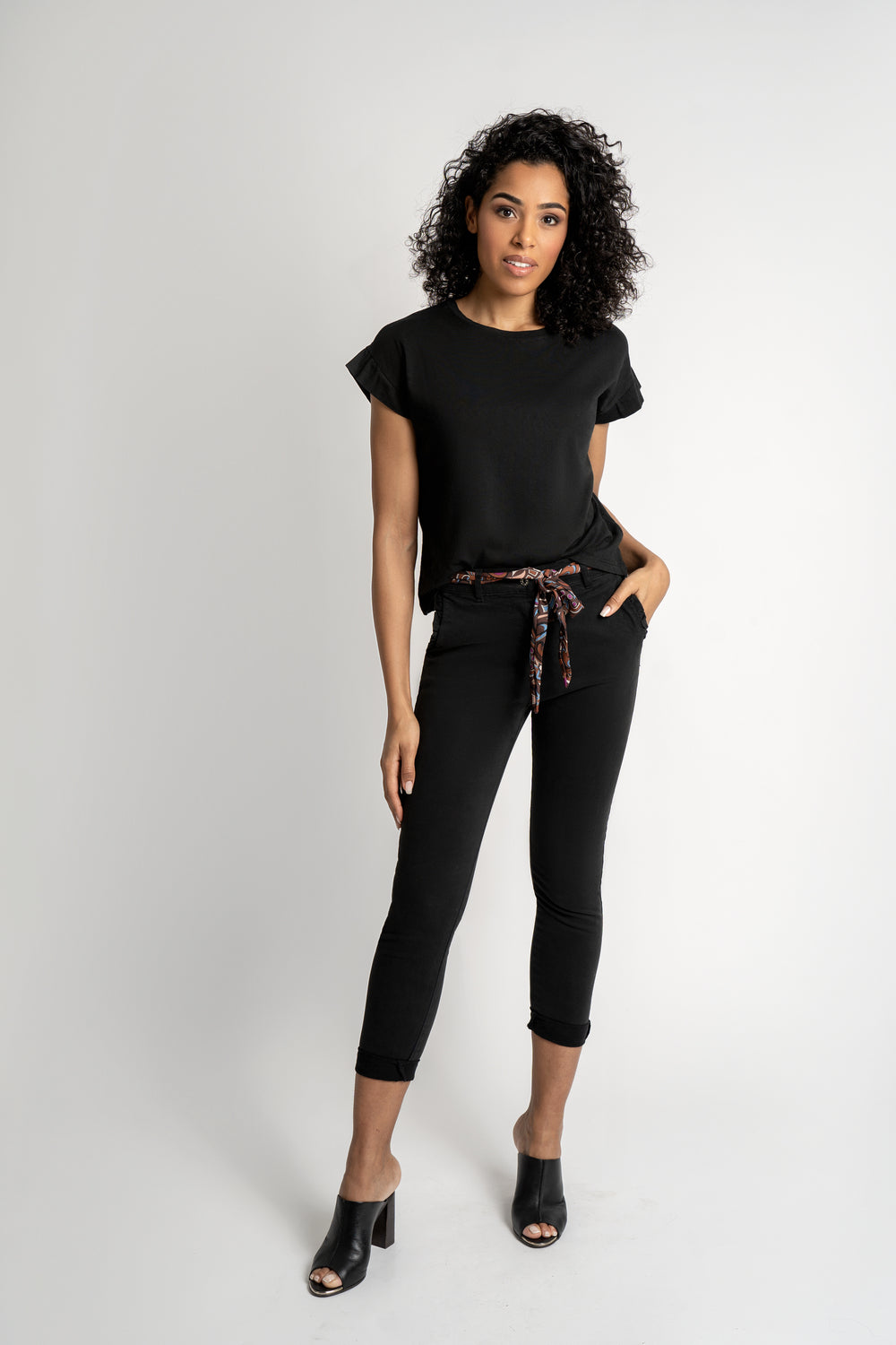 Pantalon 7/8 Ceinture Imprimée