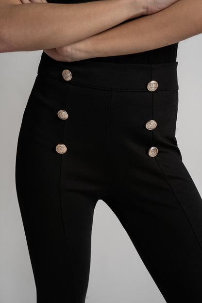 Pantalon Slim avec Boutons à Pont